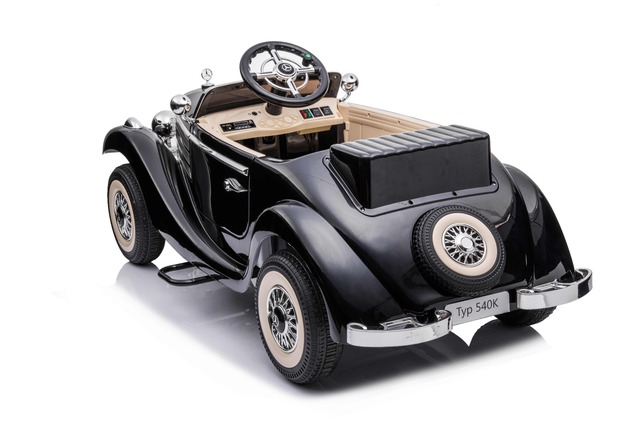 Electric Ride-On Toy Car Mercedes-Benz 540K, Black, Local parental control by Steering wheel, 2.4Ghz