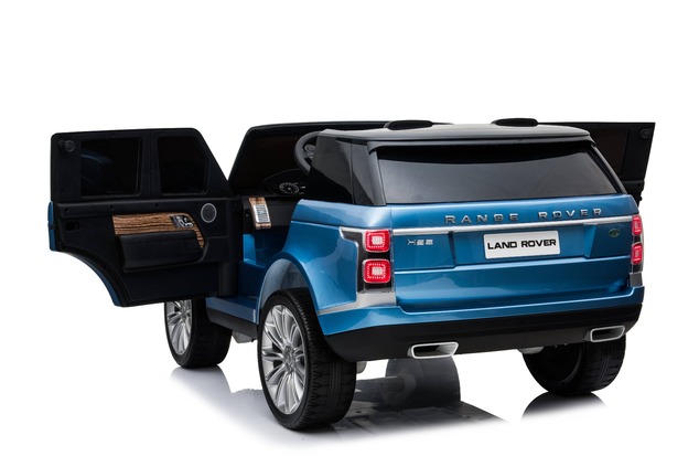 Electric Ride-On Range Rover, Blue Painted, Double Leather Seat, LCD Display with USB Input, 4x4 Dri