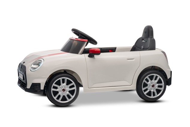 Electric Ride-on car Mini Cooper 12V, white, MP3 Player with USB and Bluetooth connection, 2.4 GHz r