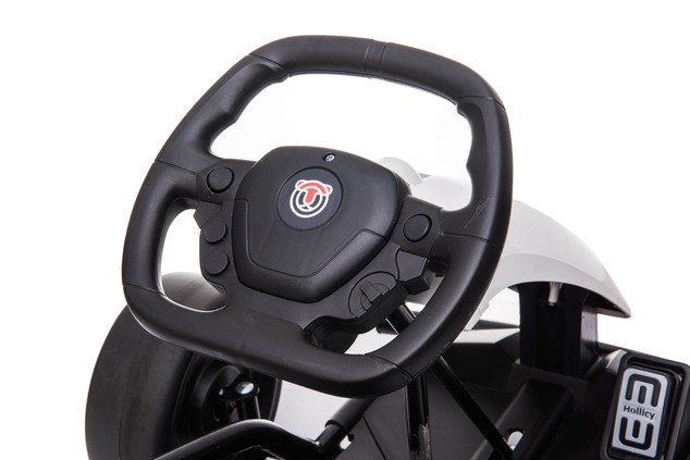 Drift Kart DRIFT-CAR 24V, White, Smooth Drift wheels, 2 x 350W Motor, Drift mode at 13 Km / h, 24V B