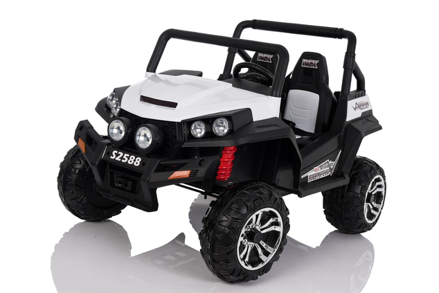 Electric Ride-On Toy Car RSX buggy 2X 12V/7Ah White - 2.4Ghz, 4 X MOTOR, remote control, two-seats i