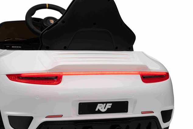 Electric Ride-on car RUF GT 12V, white, Opening doors, 2.4 GHz remote control, LED lights front and 