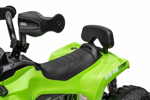 Electric QUAD SUPERPOWER 12V, green, Plastic wheels with rubber band, 2 x 45W Motor, plastic seat, s