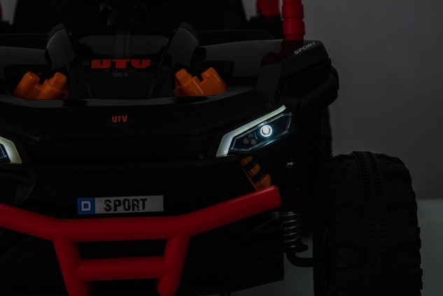 Electric ride-on car UTV Small 12V, black, Rear wheel drive, 12V battery, Plastic wheels, Wide doubl