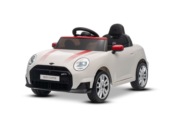 Electric Ride-on car Mini Cooper 12V, white, MP3 Player with USB and Bluetooth connection, 2.4 GHz r