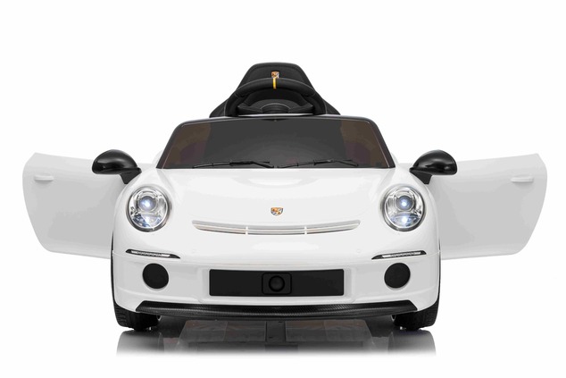 Electric Ride-on car RUF GT 12V, white, Opening doors, 2.4 GHz remote control, LED lights front and 