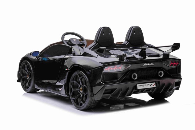 Electric Ride on Car Lamborghini Aventador 12V for two users, Black, Vertical opening doors, 2 x 12V