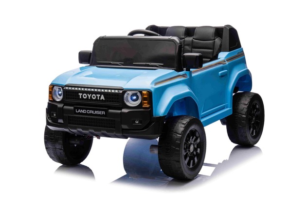 Electric ride-on car Toyota Landcruiser 12V, blue, wide single seat, 2.4 GHz remote control, USB / A