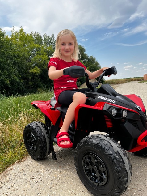 Can-am Renegade electric Ride-on quad, green, single seater, front and rear suspension, LED lights, 
