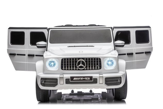 Electric Ride-on car Mercedes-Benz G63 AMG 4x4 Two-seater 24V, white, MP3 Player with USB/AUX and Bl
