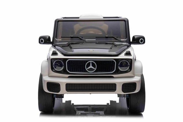 Electric Ride-on car Mercedes-Benz EQG 12V, white, LED underlighted body parts, Functional front and