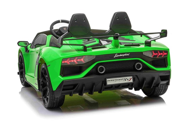Electric Ride on Car Lamborghini Aventador 12V for two users, Green, Vertical opening doors, 2 x 12V