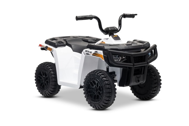 Licensed electric Ride-on quad Arctic Cat 12V with rear wheel drive, white, LED lights, Lithium batt