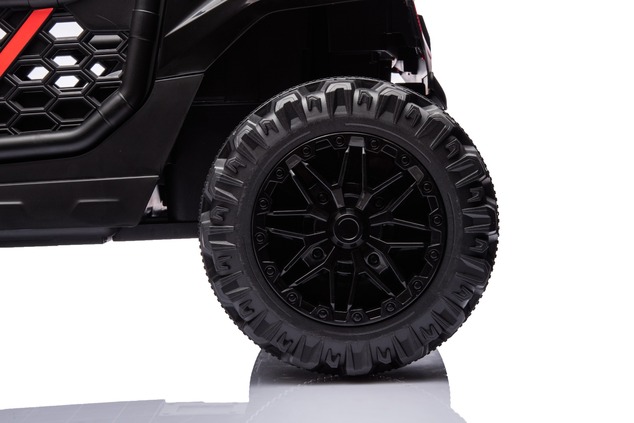 Electric ride-on car UTV Small 12V, black, Rear wheel drive, 12V battery, Plastic wheels, Wide doubl