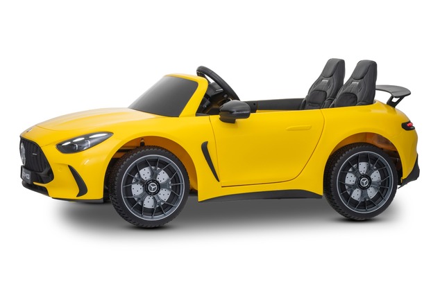 Electric Ride-on car Mercedes GT63 AMG 24V with 4x4 drive, yellow, Two-seater, Adjustable driver's s
