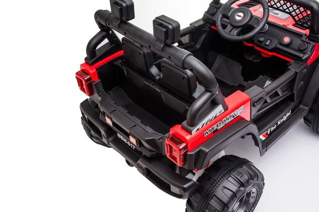 All Ride electric car with rear-wheel drive, red, 12V battery, High chassis, wide seat, Suspension o
