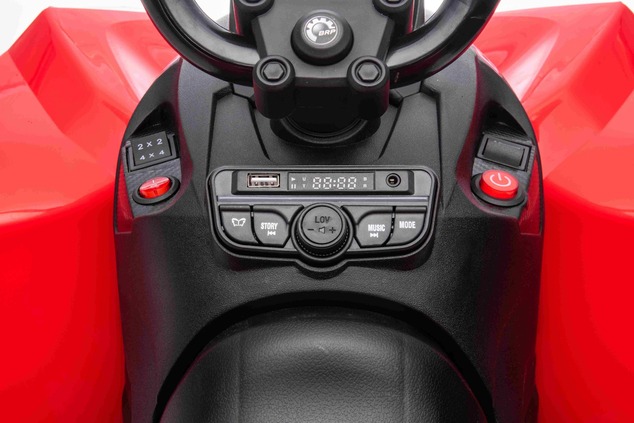 Can-am Renegade electric Ride-on quad, red, single seater, front and rear suspension, LED lights, Li