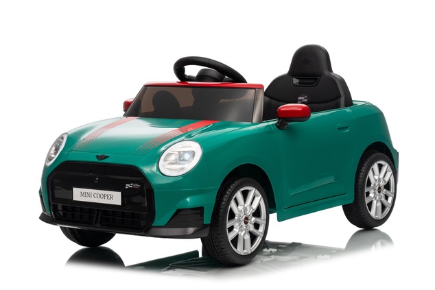 Electric Ride-on car Mini Cooper 12V, green, MP3 Player with USB and Bluetooth connection, 2.4 GHz r