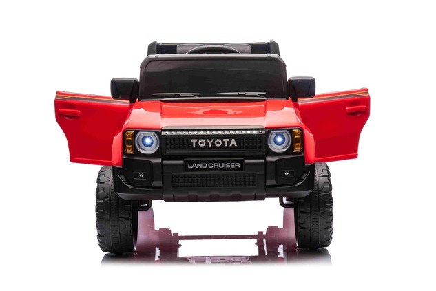 Electric ride-on car Toyota Landcruiser 12V, red, wide single seat, 2.4 GHz remote control, USB / AU