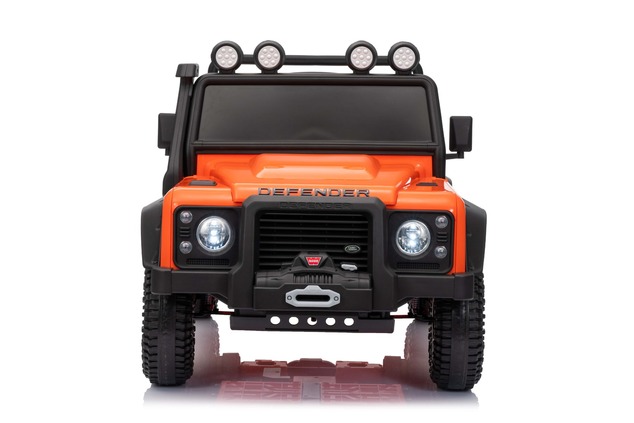 Electric Ride-on car Land Rover Defender 110 SVX 12V, orange, 4X4 drive, LED lights, front and rear 
