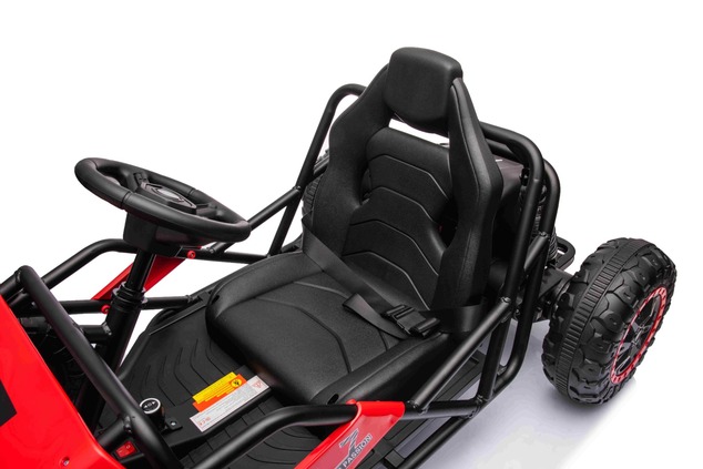 Electric Ride-on SPORT-CART 24V, red, Soft EVA wheels, Leatherette seat, 2 x 50W Motor, 24V Battery,
