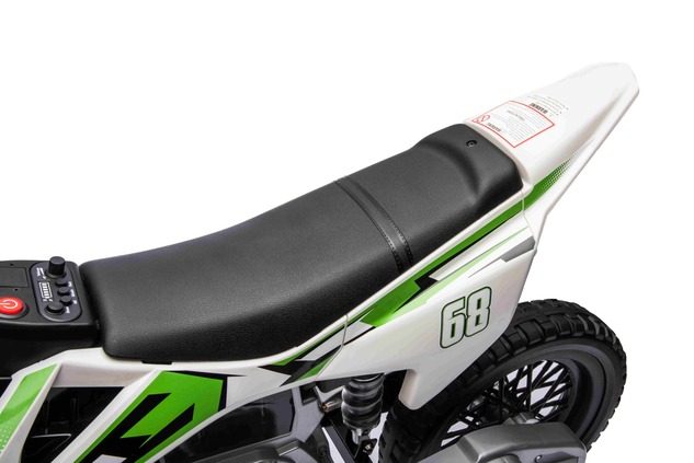 Electric Ride-on MOTOCROSS, Orange, 12V battery, EVA soft wheels, Leather seat, 2 x 25W Engine, Susp