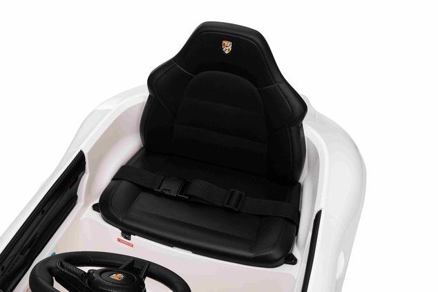 Electric Ride-on car RUF GT 12V, white, Opening doors, 2.4 GHz remote control, LED lights front and 