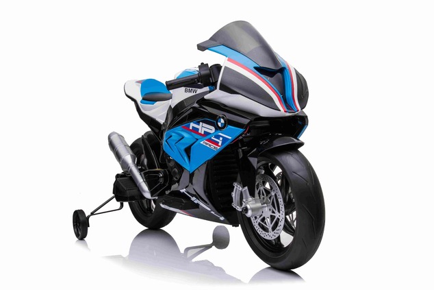 Electric Motorbike BMW HP4 RACE 12V, Licensed, blue, 12V battery, EVA soft wheels, 2 x 35W Engines, 