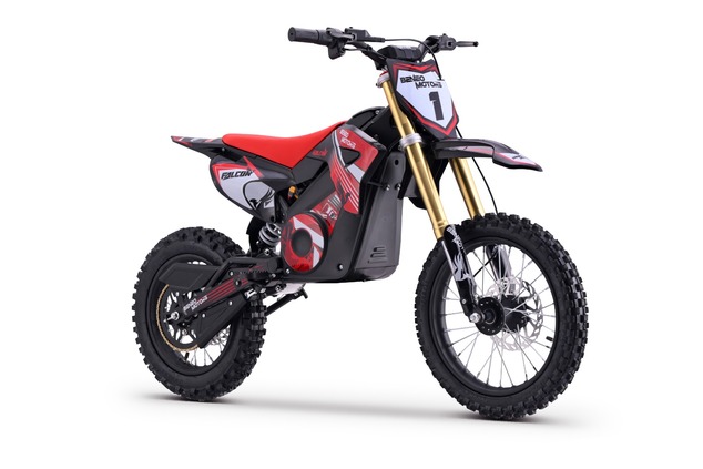 Elektro Dirtbike für Kinder 1600 W | Beneo Motors Falcon Rot | Ab 8 Jahren | 48-V-Lithium-Akku | Ges