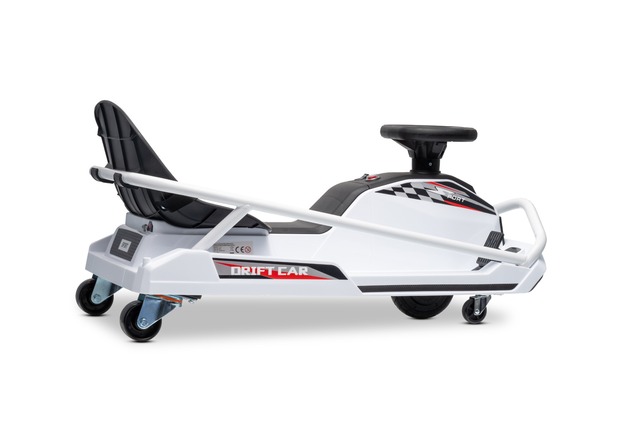 Beneo Motors Drift Electric Go-Kart 24V, White, 300W Brushless Motor, Lithium Battery, Drift Mode wi
