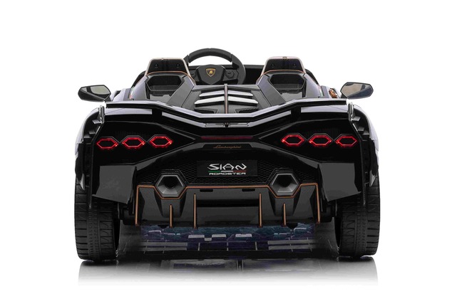 Electric Ride-on car Lamborghini Sian 4X4, black, 12V, 2.4 GHz remote control, USB / AUX Input, Blue