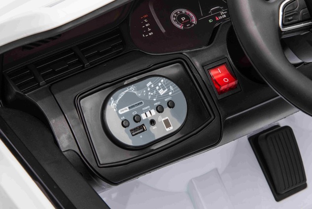 Auto elettrica per bambini Audi Q7 bianco, monoposto, sospensione indipendente, batteria 12V, teleco