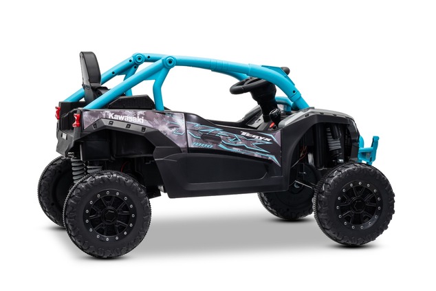 Electric Ride-on car Kawasaki TERYX KRX 1000 12V, blue, single seat, rear axle suspension, 2.4 Ghz r