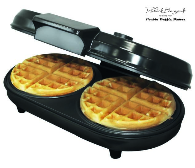 Richard Bergendi Double Belgian Waffle Maker, Waffle Iron, 1200 W, Non Stick Plates, Variable Temper