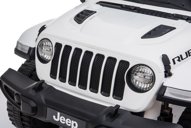 Electric Ride-On JEEP Wrangler, White, Double Leather Seat, Radio with Bluetooth and USB Input, 4x4 