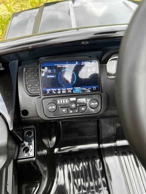 Electric Ride-on car FORD 707 12V, black, Leather seat, 2.4 GHz remote control, Bluetooth / USB Inpu