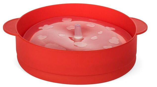 Richard Bergendi PoPuP Microwave Popcorn Popper with Convenient Handles, Silicone Popcorn Maker, Col