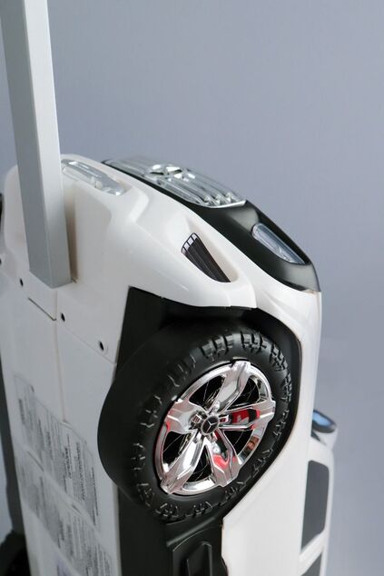 Kids Pull Along Licensed Mercedes-Benz  Ener-G-Force Luggage- White Small Travel Bag