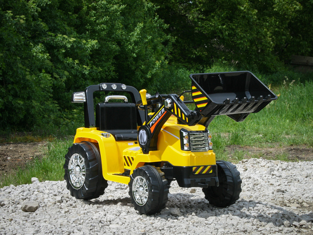 Electric Tractor MASTERS with ladle, yellow, Rear wheel drive, 12V battery,2 x 25W Engines, Front La