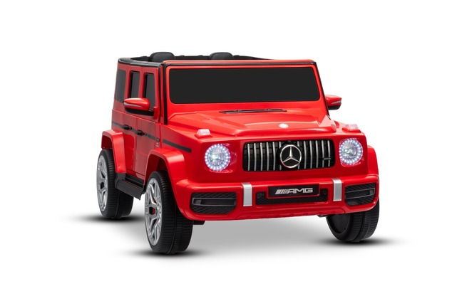 Electric Ride-on car Mercedes-Benz G63 AMG 4x4 Two-seater 24V, red, MP3 Player with USB/AUX and Blue