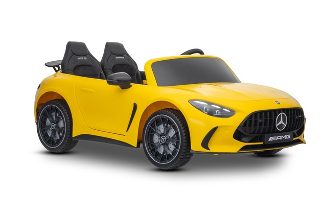 Electric Ride-on car Mercedes GT63 AMG 24V with 4x4 drive, yellow, Two-seater, Adjustable driver's s