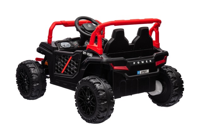 Electric ride-on car UTV Small 12V, black, Rear wheel drive, 12V battery, Plastic wheels, Wide doubl