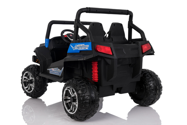 Electric Ride-On Toy Car RSX Blue - 2.4Ghz, 2x12V, 4 X MOTOR, remote control, two-seats in leather, 