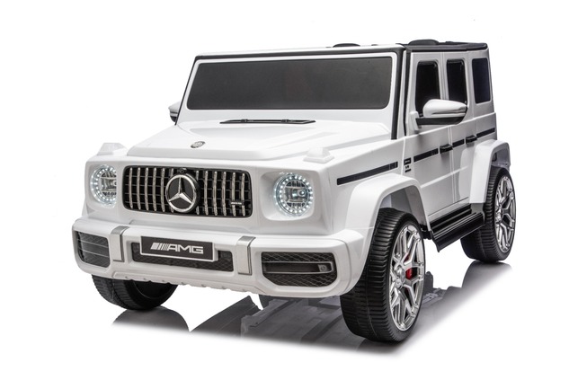 Electric Ride-on car Mercedes-Benz G63 AMG 4x4 Two-seater 24V, white, MP3 Player with USB/AUX and Bl