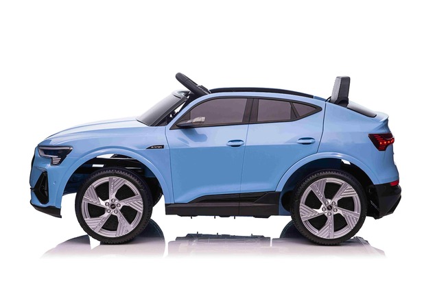 Electric Ride-on car Audi E-tron Sportback 12V, blue, wide single seat with three-point seat belt, 2