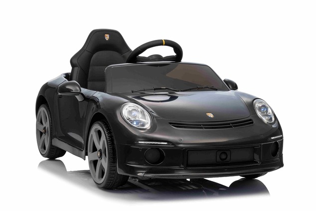 Electric Ride-on car RUF GT 12V, black, Opening doors, 2.4 GHz remote control, LED lights front and 