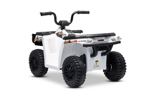 Licensed electric Ride-on quad Arctic Cat 12V with rear wheel drive, white, LED lights, Lithium batt
