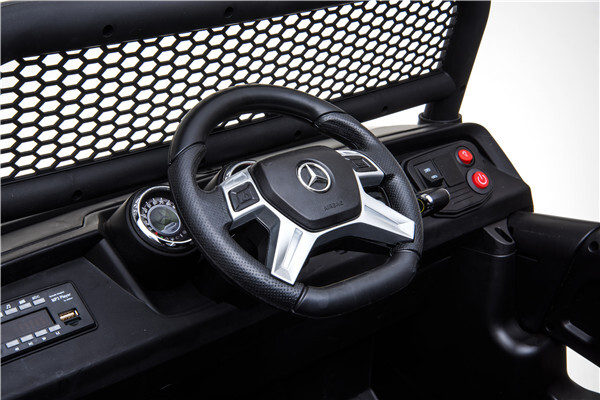 Electric Ride-On Toy Car Mercedes-Benz UNIMOG - White, 2.4Ghz Remote controller, 4 X 4, two-seats, S
