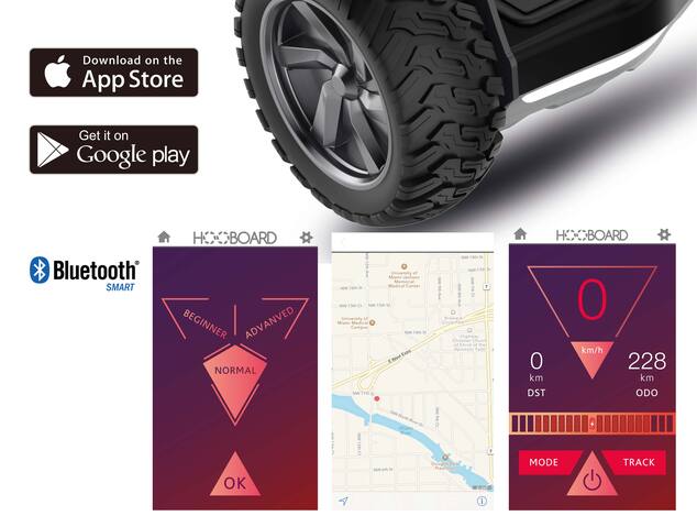 Hooboard - Premier hoverboard tout-terrain intelligent, gyropode, certifié UL, batterie LG