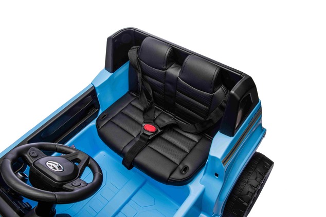 Electric ride-on car Toyota Landcruiser 12V, blue, wide single seat, 2.4 GHz remote control, USB / A